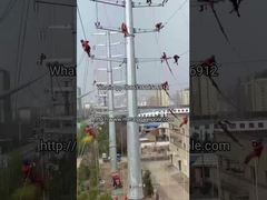 نصب در محل تیرهای فولادی برق#برق#کار برق#تیر انتقال