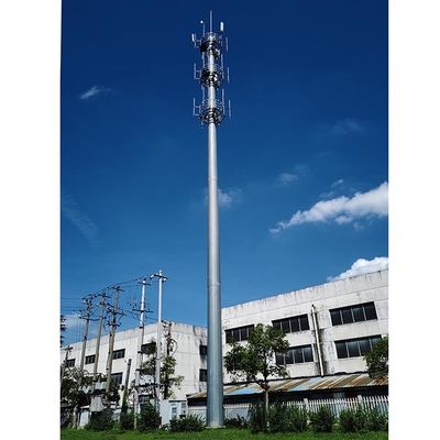 خرید Powder Coated 40m Steel Antennas Monopoles With Platform online manufacture