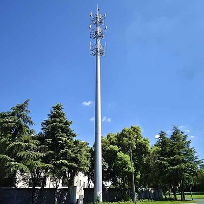 خرید 35m Steel Antennas Monopoles With Platform For Telecommunication Post online manufacture