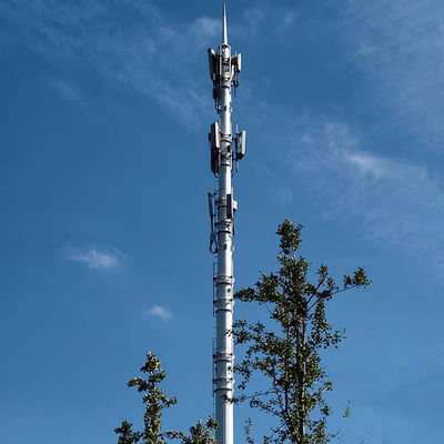 خرید Hot Dip Galvanized Steel Antennas Monopoles With Platform online manufacture