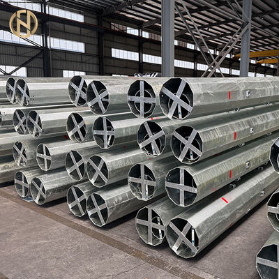 خرید 9m 10m 12m Galvanized Steel Power Transmission Pole, Electric Support Tower for Utility, Overhead Lines & Power Grid online manufacture