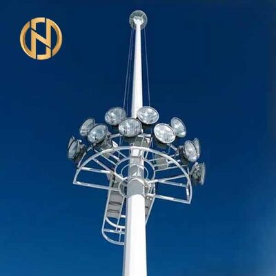خرید 25M-45M بالا بردن و پایین آوردن اتوماتیک برج نور قله بالا: قطب فولادی لوله دار گالوانیزه با سیستم وینچ برای فرودگاه ها و استادیوم ها online manufacture