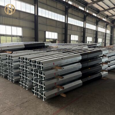 خرید 30-40FT 12-18M قطب برق فولادی هشت گوشه ای، Q355 ASTM A572 برج خدمات توزیع HDG، مفصل چند بخش، پایه بتوم online manufacture