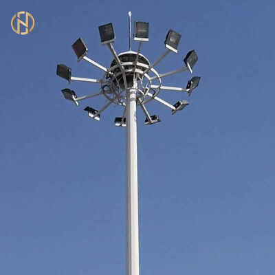 خرید FUTAO منبع کارخانه گالوانیزه میله دکل 20 متری 30 متری با سیستم بالابر موتوری چراغ LED چند سر برای صادرات جهانی ورزشگاه تنیس فوتبال online manufacture