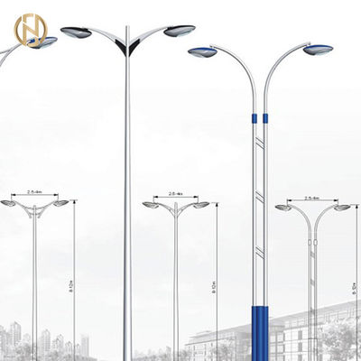 خرید 3M-10M Octagonal Street Light Pole Q235B Single Arm Steel Lamp Pole online manufacture