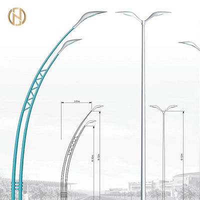 خرید 3-12M Conical Shape Street Light Pole Q345B Steel Pole With Double Arm online manufacture