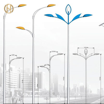 خرید 8M Street Light Pole Q235B Round Conical Single Arm Lamp Post online manufacture