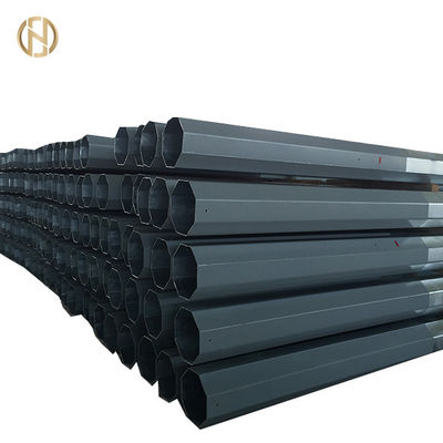 خرید Custom Made Steel Utility Pole 18 Meter Height With Black Epoxy Paint online manufacture