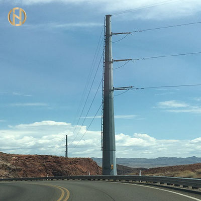 خرید High Quality Galvanised Power Pole  17m 18m 19m Galvanized Metal Pole online manufacture