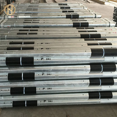 خرید 13.5M 45FT Steel Electrical Power Pole Zinc Color Octagonal Cross Sectional Shape online manufacture