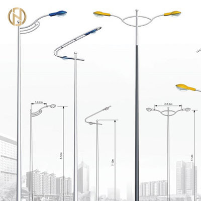 خرید Octagonal Shape Street Light Pole Q235B Single Arm Steel Pole online manufacture