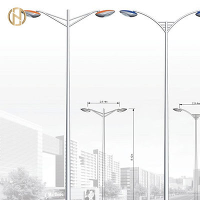خرید Galvanized Solar Street Light Pole/Steel Light Pole/Lamp Post With Single Or Double Arms online manufacture