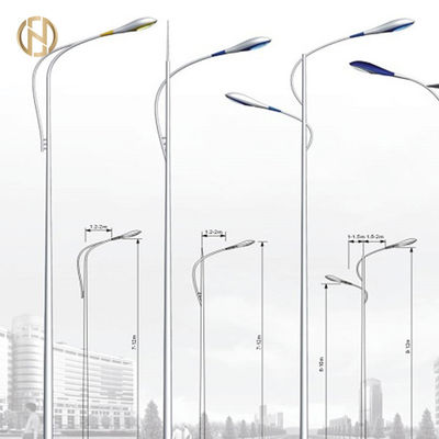 خرید Single / Double Arm Street Light Pole  12M 10M 8M 6M Galvanized Light Pole online manufacture