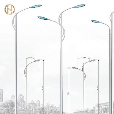 خرید 6M 8M 10M 12M Street Light Pole Octagonal Shape Q235B / Q345B Shaft Material online manufacture