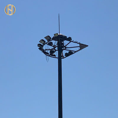 خرید Hot Dip Galvanized Flood Light Poles 60FT 65FT 70FT Dodecagon Fixed Type online manufacture