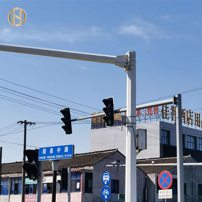 خرید 6M 8M CCTV Camera Pole  Security Camera Post Polygonal T Type For Main Street online manufacture