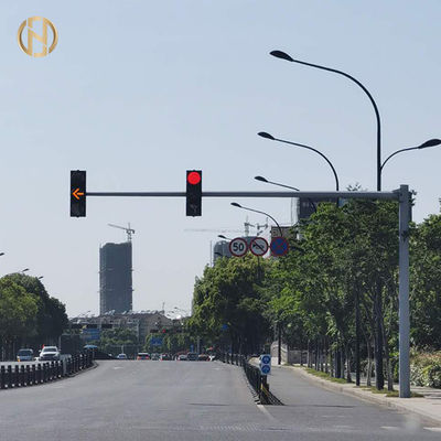 خرید Q235B Steel CCTV Camera Post 6M*9M Octagonal Shape For Traffic In L Shape online manufacture