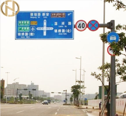 خرید 6M 8M 10M Road Sign Pole  Custom Q235B Steel Highway Sign Posts online manufacture
