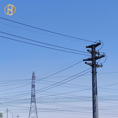 خرید Gray Color Galvanized Octagonal Steel Pole 69KV NEA 50FT 55FT 60FT 65FT 70FT online manufacture