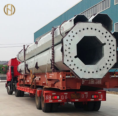 خرید 100FT 120FT Telecom Poles ASTM A572 GR65 Steel Hot Dip Galvanized online manufacture