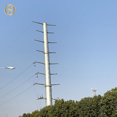 خرید 9M Galvanised Metal Steel Utility Pole 350daN 200daN For 11kv Power Distribution online manufacture